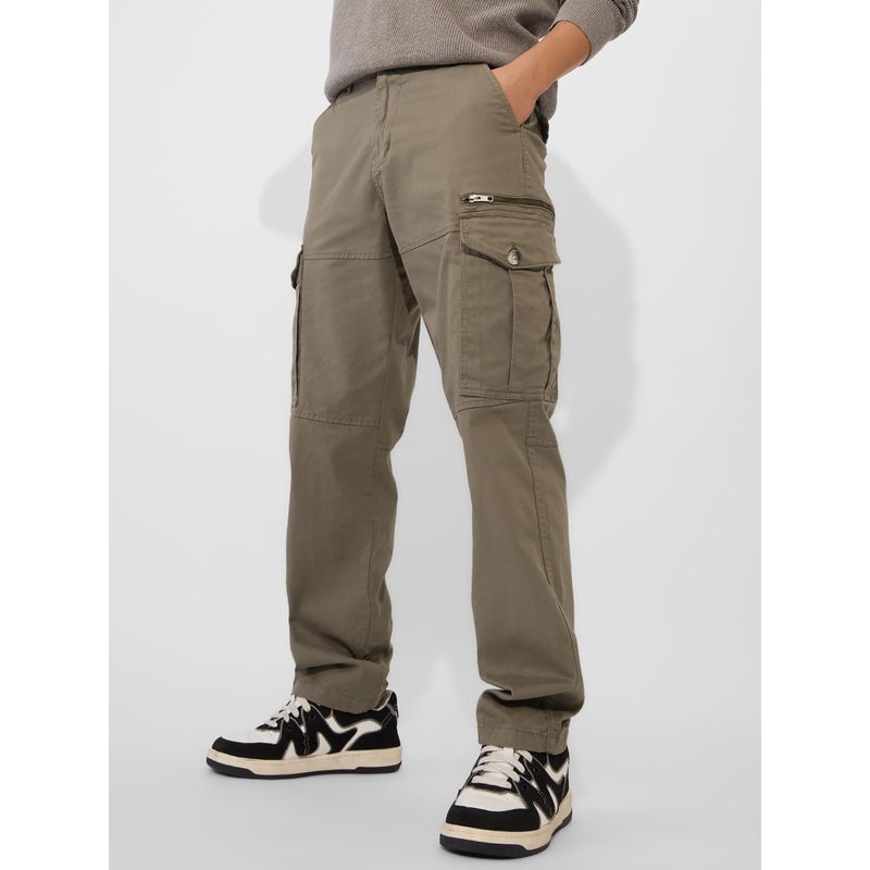 The Souled Store Hunter Green Men Cargo Pants (XL)