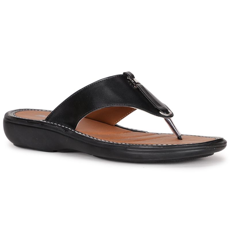 Bata Solid Black Sandals (UK 4)