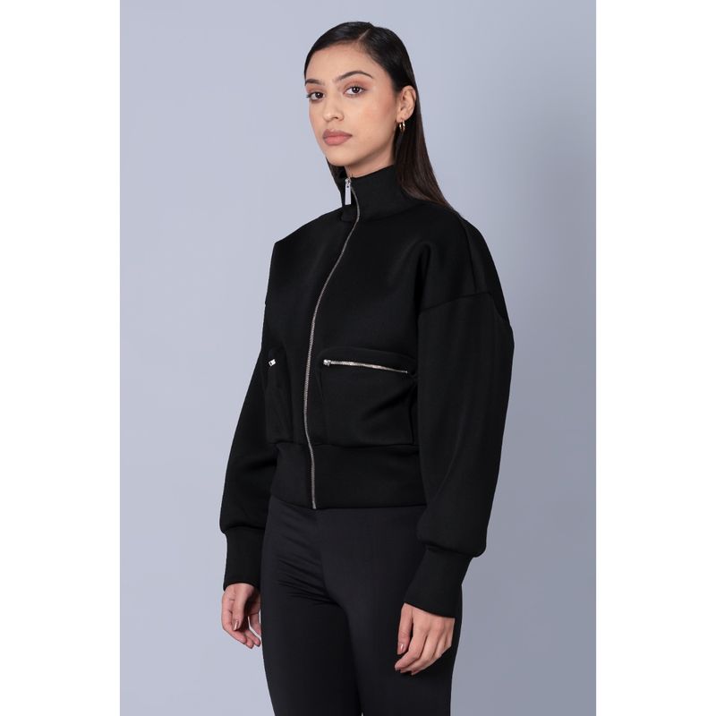 Muvazo Women Black Vibe In Bold Jacket (XS)