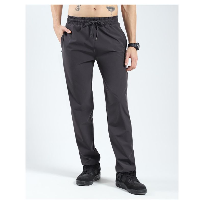 Rock.it Men Grey Solid Regular Fit Lower Track Pant (2XL)