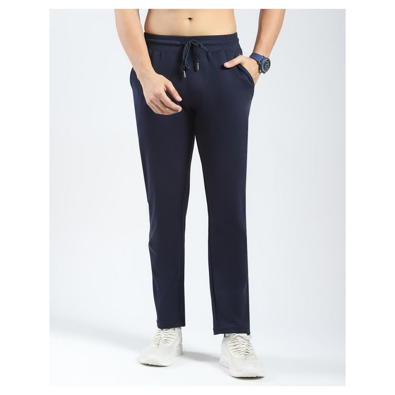 Rock.it Men Navy Blue Solid Regular Fit Lower Track Pant (S)