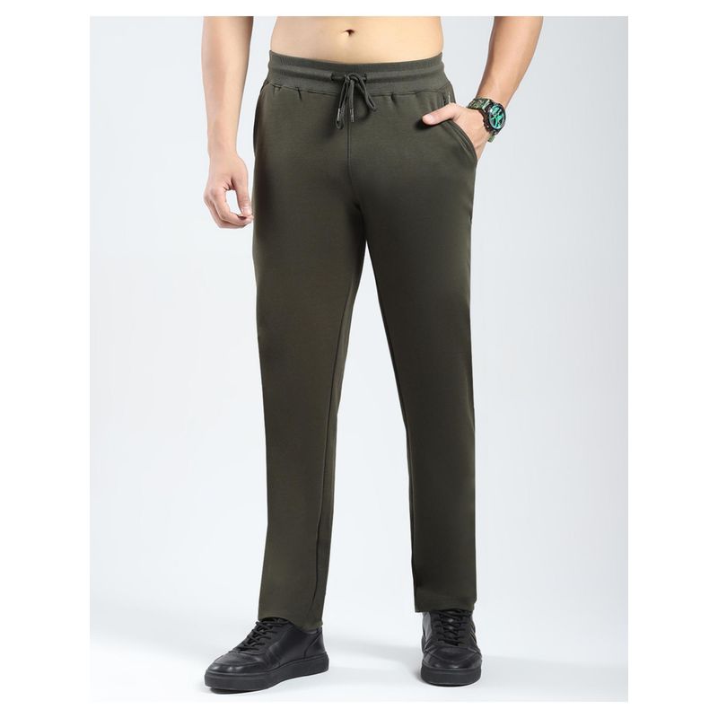 Rock.it Men Olive Solid Regular Fit Lower Track Pant (S)