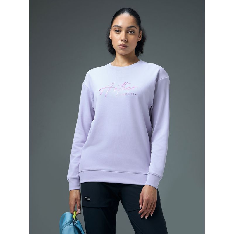 Technosport Lavender Polyester Crew Neck Full Sleeves Sweatshirt (S)