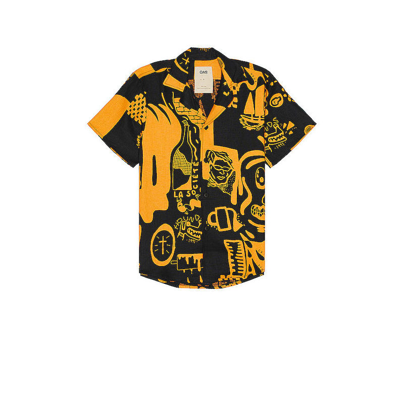 OAS Krispy Night Cuba Linen Shirt (L)