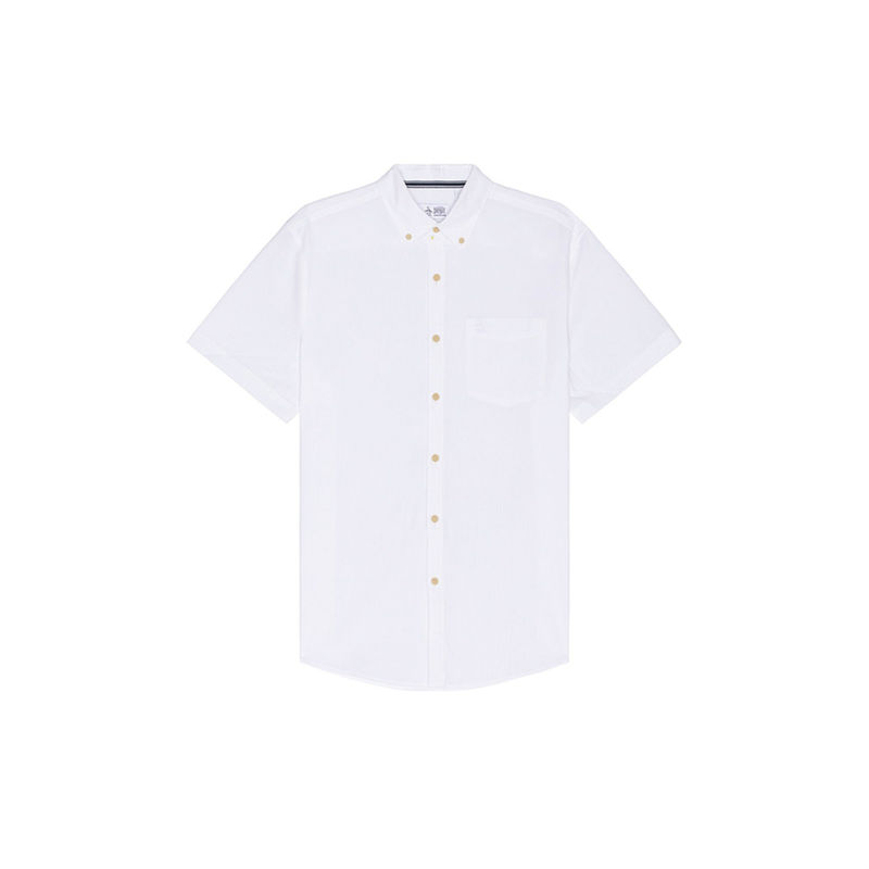 Original Penguin Cotton Crinkle Yarn Short Sleeve Shirt (S)