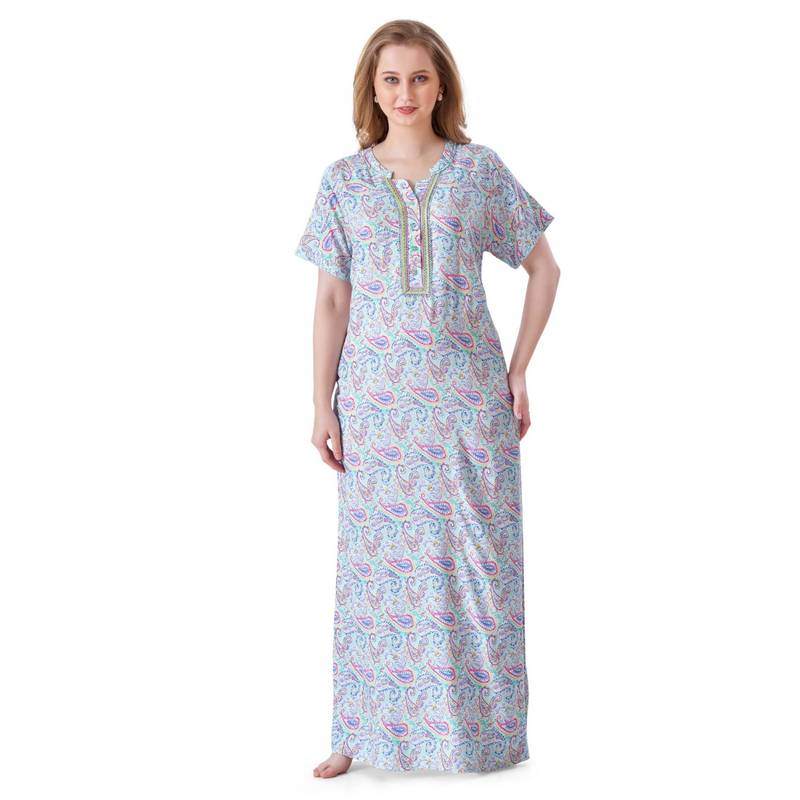 July Nightwear Green Rayon Nightdress (L)