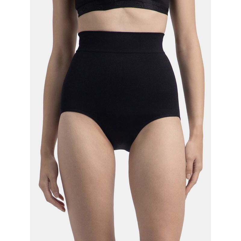 Jockey SH14 Women High Waist Microfiber Elastane Seam free Bikini Shapewear - Black (S)