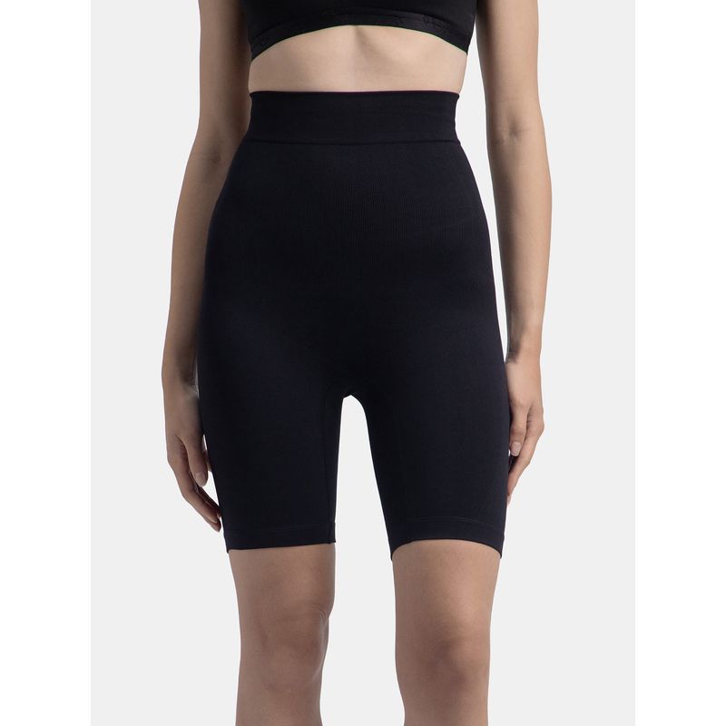 Jockey SH18 Women High Waist Microfiber Elastane Seam free Shorts Shapewear - Black (XL)