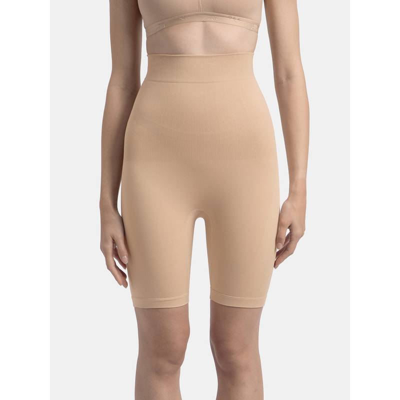 Jockey SH18 Women High Waist Microfiber Elastane Seam free Shorts Shapewear - Skin (S)