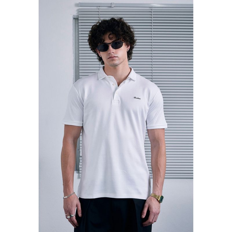 Bonkers Corner Premium Essential White Polo T-Shirt (M)