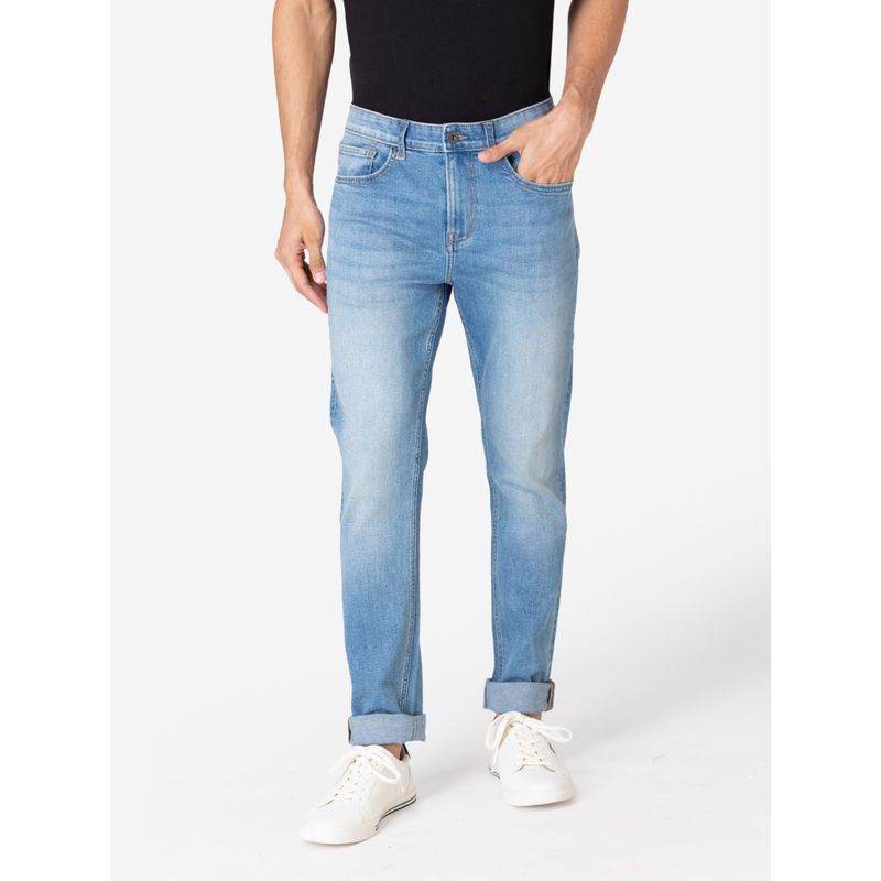 Red Tape Men Light Blue Cotton Elastan Skinny Fit Jeans (30)