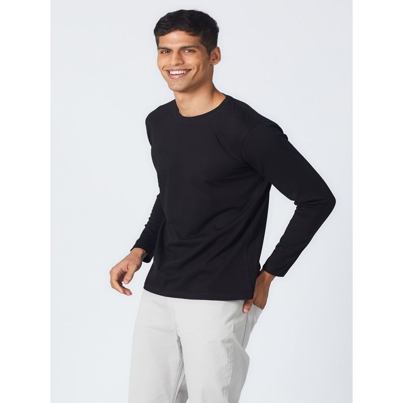 Creatures of Habit Pima Crew Long Sleeve Carbon Black T-Shirt (S)