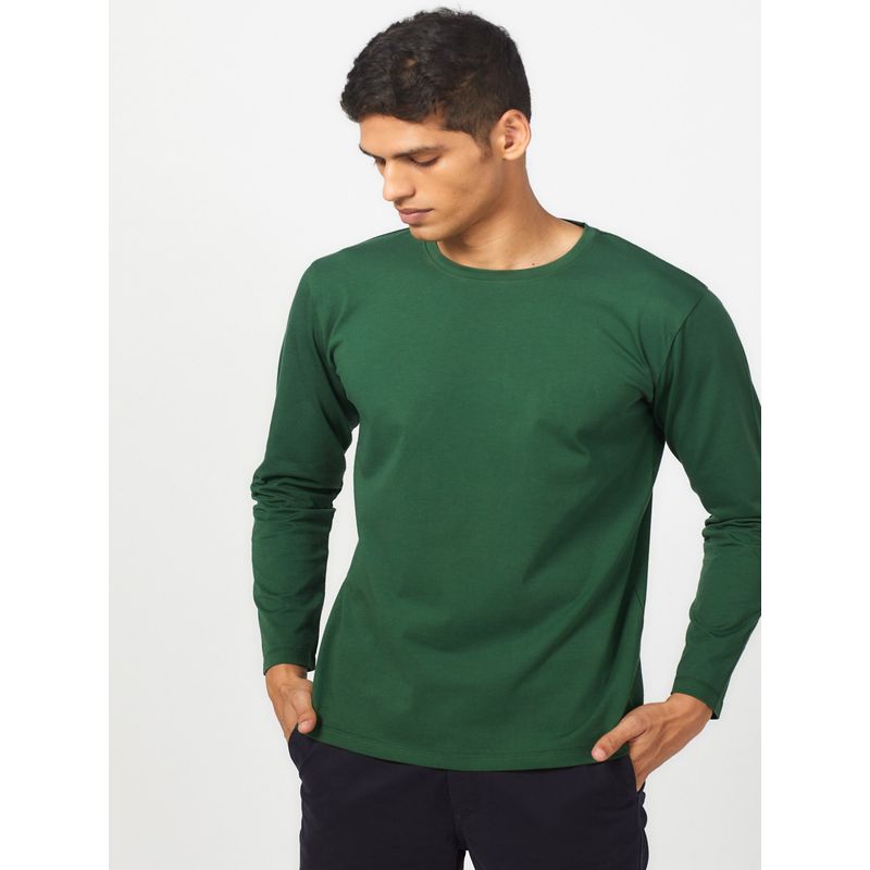 Creatures of Habit Pima Crew Long Sleeve Pine Green T-Shirt (S)