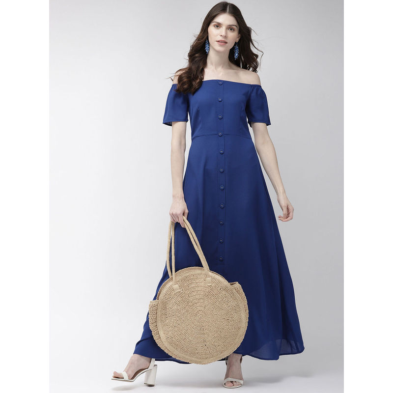 Twenty Dresses By Nykaa Fashion Trendy Temptation Maxi Dress - Blue (XS)