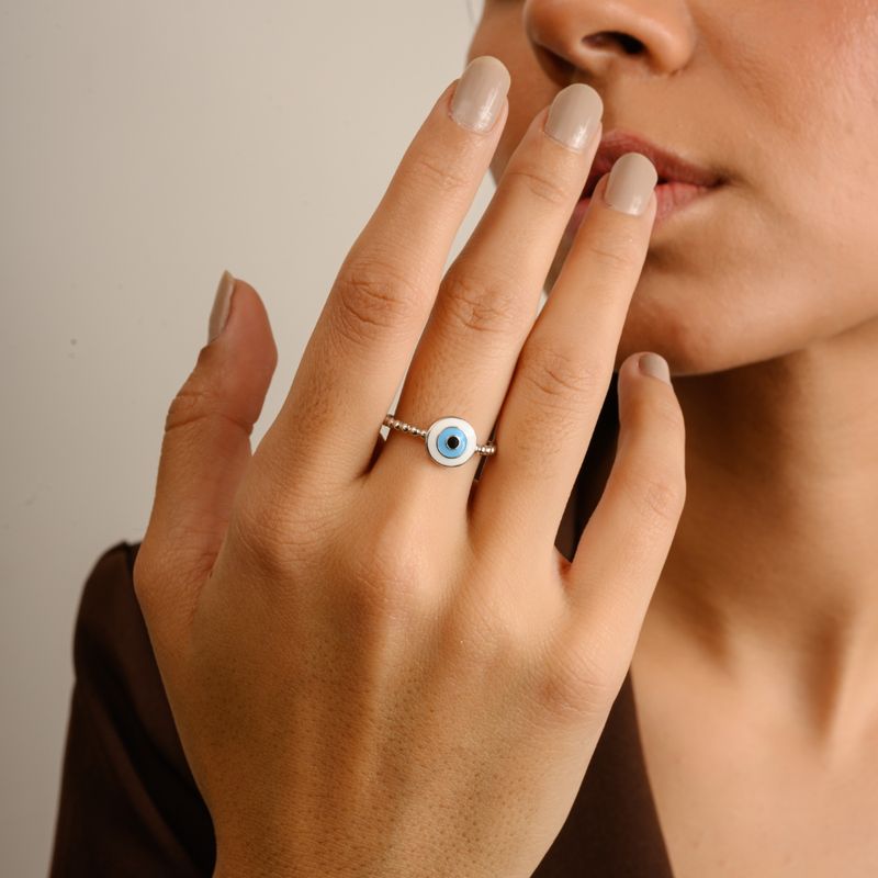 METALM Enamel Evil Eye Protection Ring in 925 Silver (16)