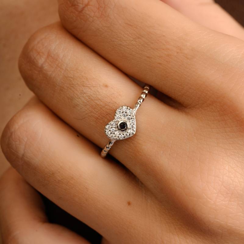 METALM Heart Evil Eye Dainty Ring in 925 Silver (12)