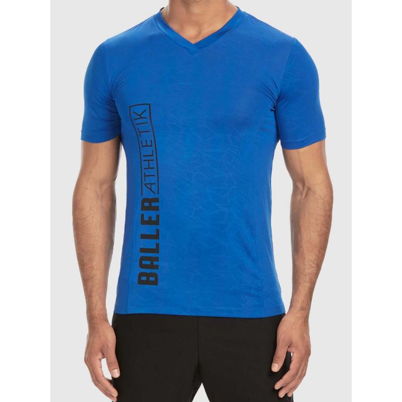 Baller Athletik V-neck T-Shirt - Electric Blue (XS)
