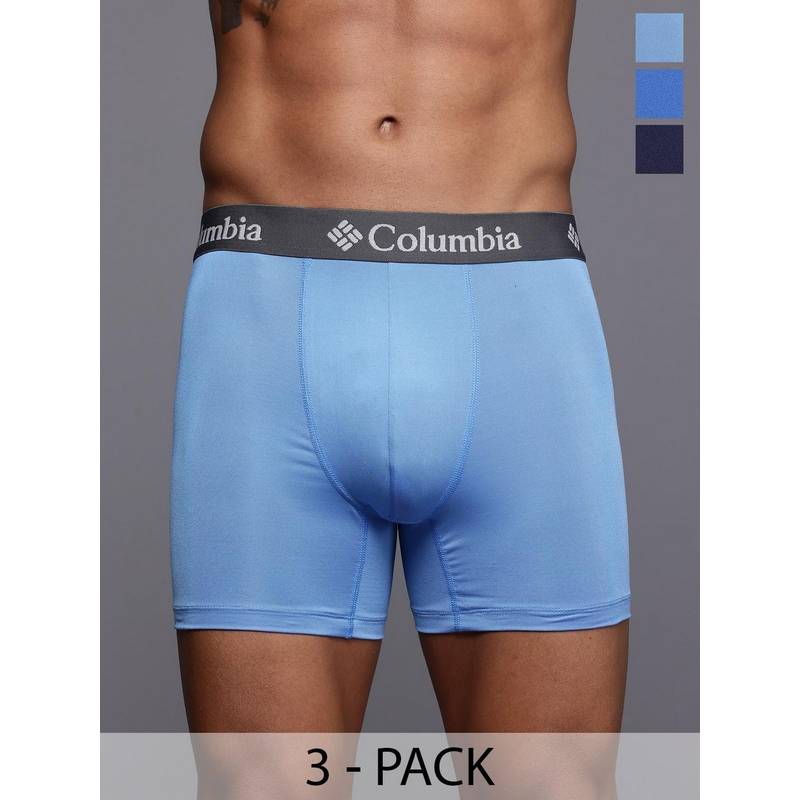 Columbia Men Multi-Color Polyester Stretch Boxer Brief (Pack of 3) (M)