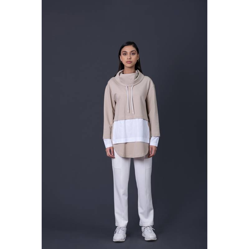 Muvazo Women Beige Breathe Easy Sweatshirt (XS)