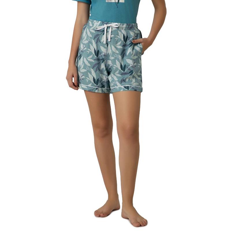 Amante Women Viscose Floral Grey Shorts (2XL)