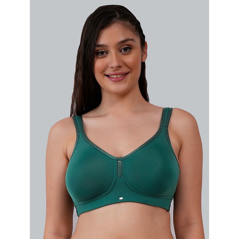 SOIE Womens Full Coverage Minimiser Non Padded Non Wired Bra Green (36DD)