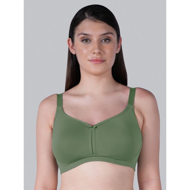 SOIE Womens Non Padded Non Wired Full Coverage Minimiser Bra Green (38C)