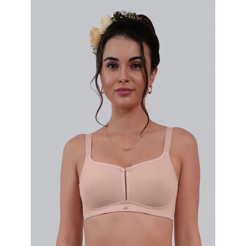 SOIE Womens Non Padded Non Wired Full Coverage Minimiser Bra Peach (34B)