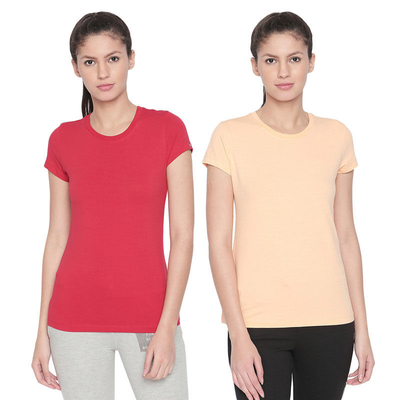 Bodycare Bodyactive Pack Of 2 Women'S Tshirt - Multi-Color (L)