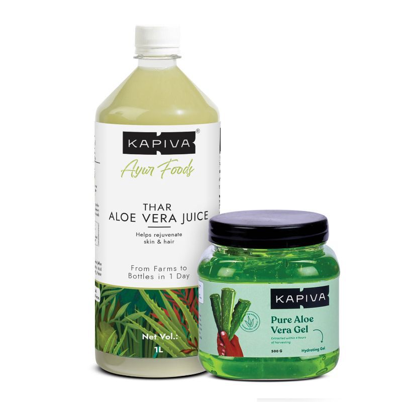Buy Kapiva Ayurveda Aloe Vera Skin Gel + Aloe Vera Juice Online