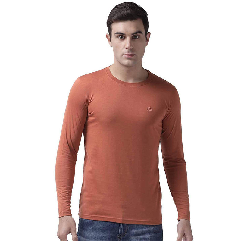 CHKOKKO Rust Round Neck T-Shirt (S)