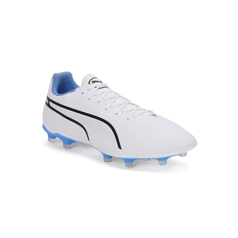 Puma KING PRO FG-AG Unisex White Football Shoes (UK 8)
