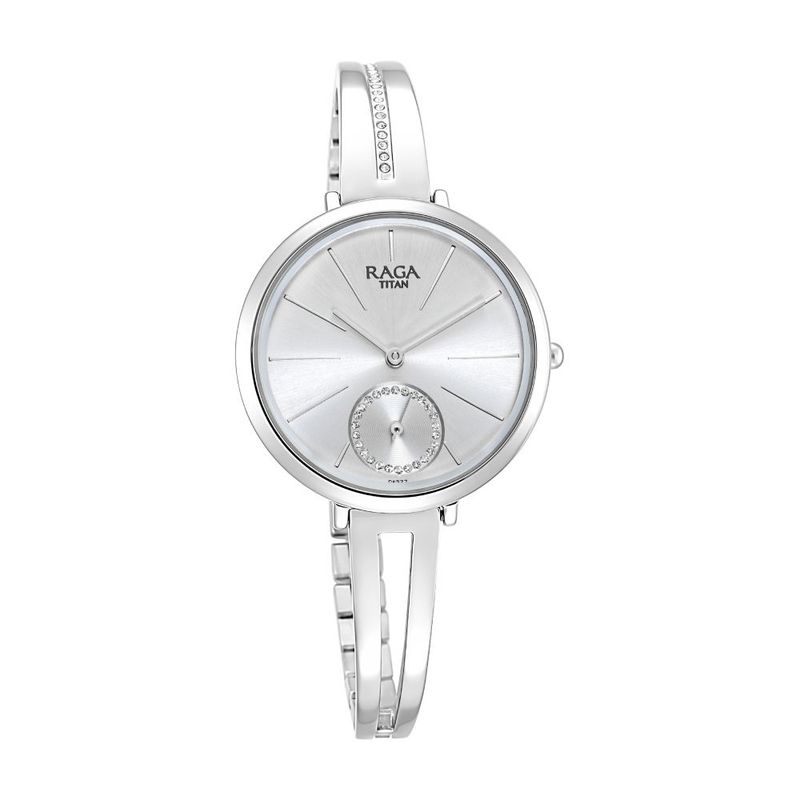 Titan Raga Viva Round Analog 2647SM01 Steel Dial Women s Watch