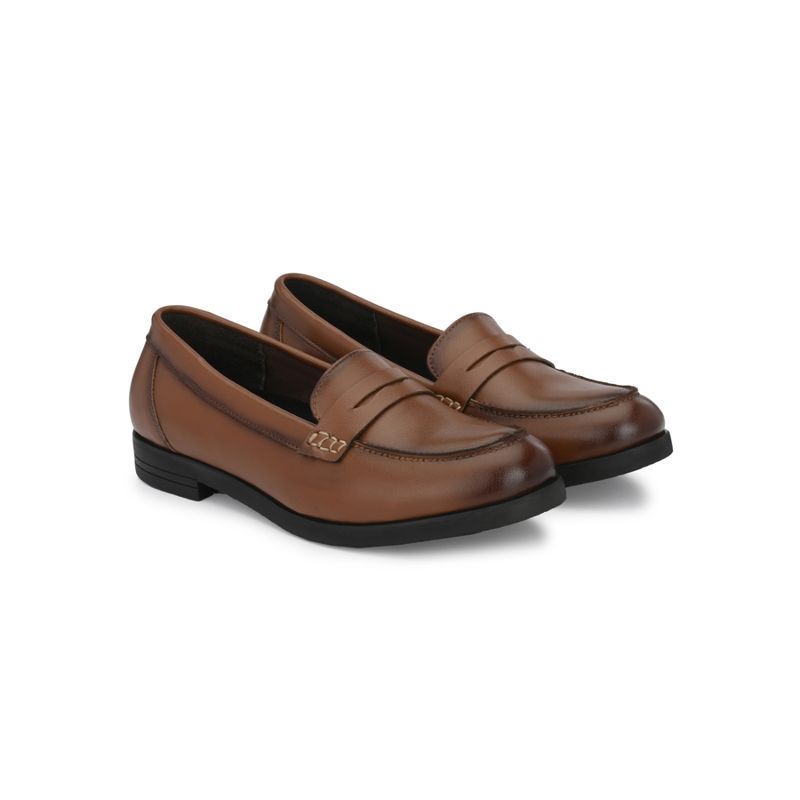Delize Womens Tan Solid Loafers (UK 3)