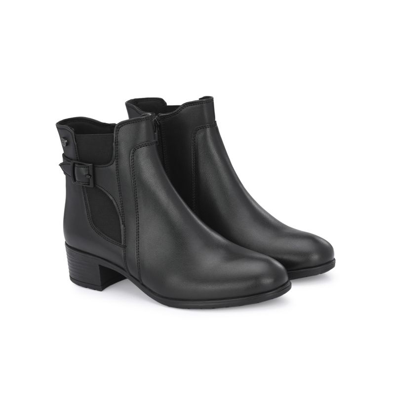 Delize Women Black Solid Low Heel Chelsea Boots (UK 3)