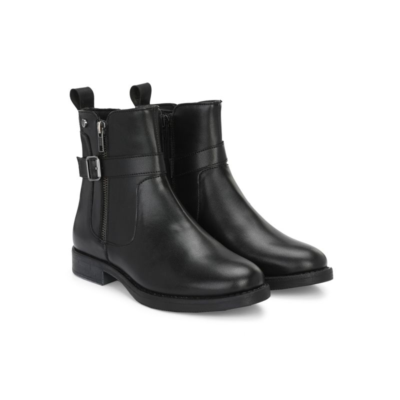Delize Women Black Solid Ankle Length Chelsea Boots (UK 3)