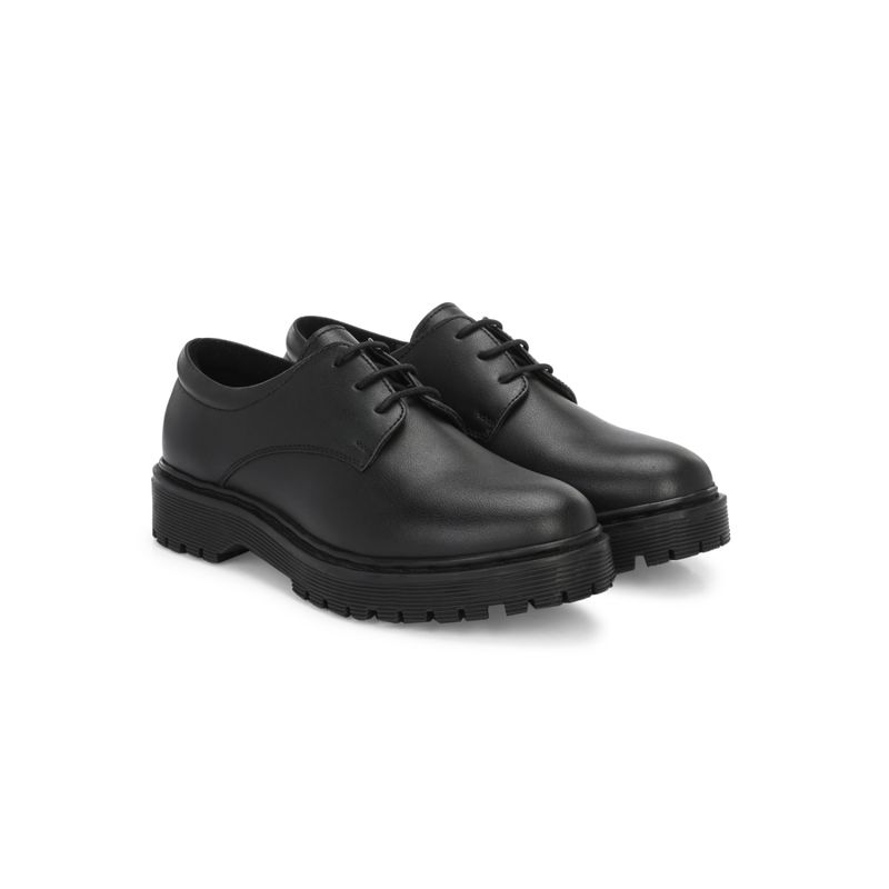 Delize Womens Black Solid Derby Shoes (UK 3)