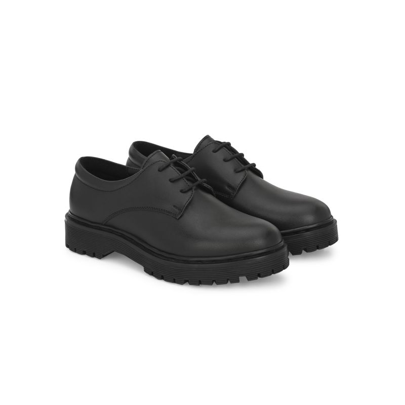 Delize Womens Black Solid Derby Shoes (UK 4)