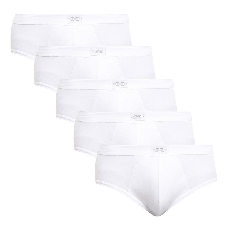 BODYX Pack Of 5 Solid Briefs In White (M)