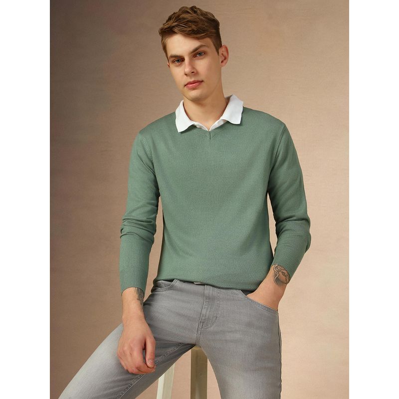 Dennis Lingo Men Tipping Pullover Teal Green Color Sweater (S)