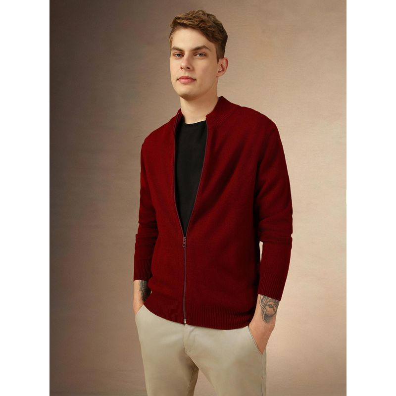 Dennis Lingo Full Sleeve Mock Collar Solid Slim Fit Men Sweater (S)