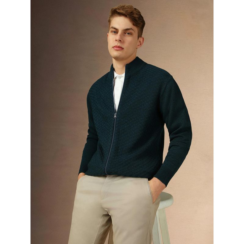 Dennis Lingo Full Sleeve Mock Collar Solid Slim Fit Men Sweater (L)