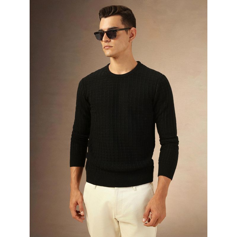 Dennis Lingo Men Regular Fit Acrylic Solid Full Sleeves Crew Neck Pullover Sweater (M)