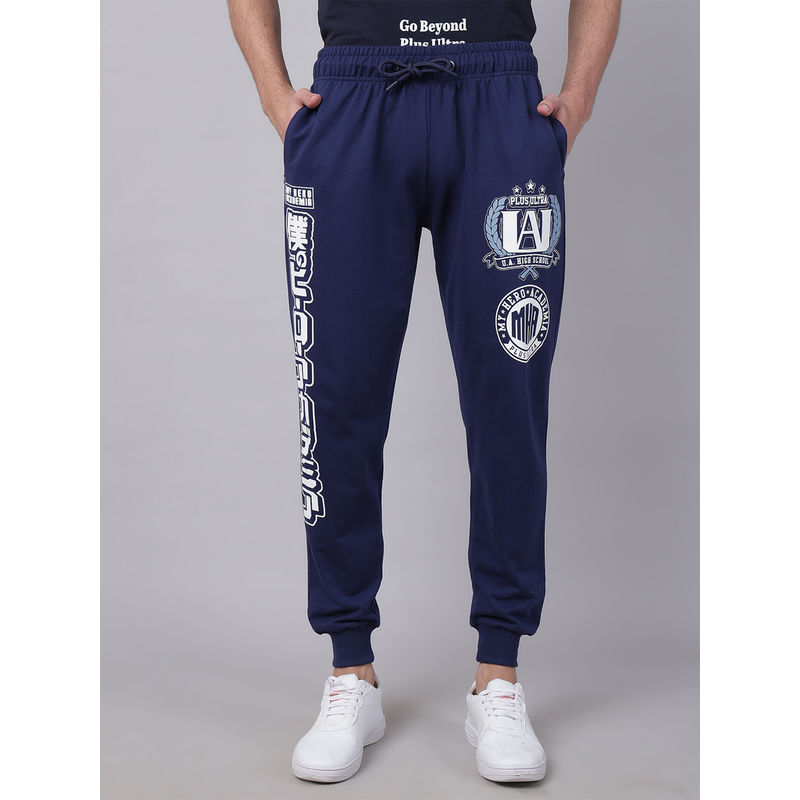 Free Authority Official My Hero Academia Mens Blue Graphic Printed Regular Fit Jogger (30)