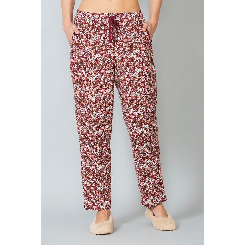 Van Heusen Women Functional Pocket & Ultra Soft Lounge Pyjamas - Maroon (M)