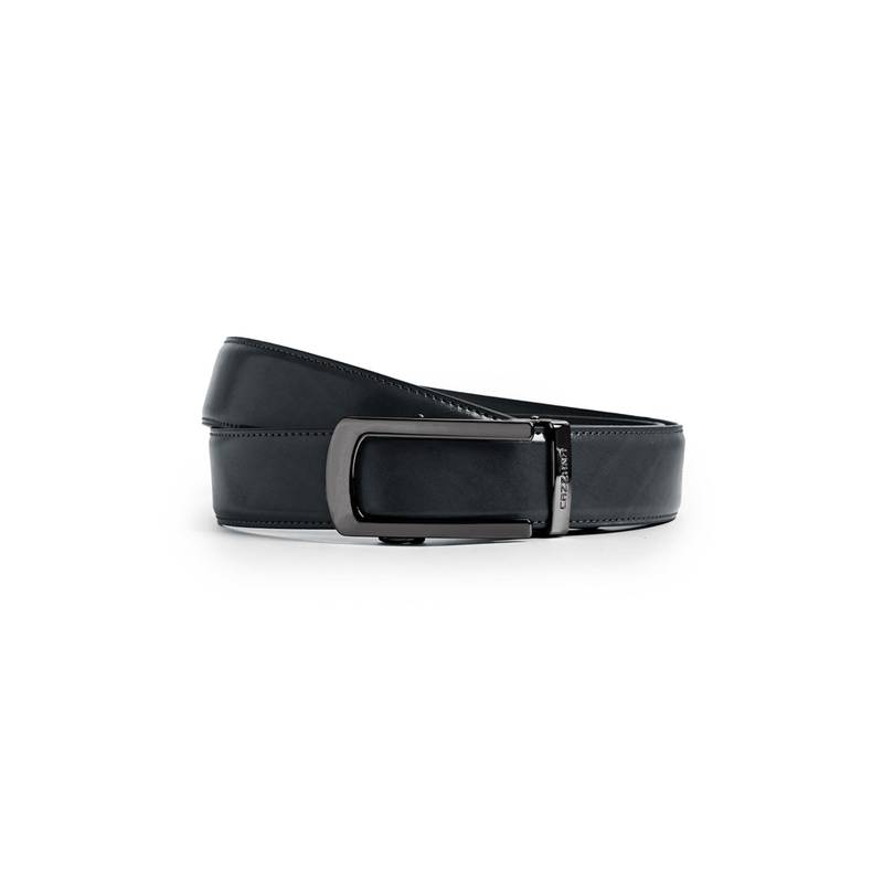 CAZZANO Mens Grey Slider Buckle Leather Belt (32)