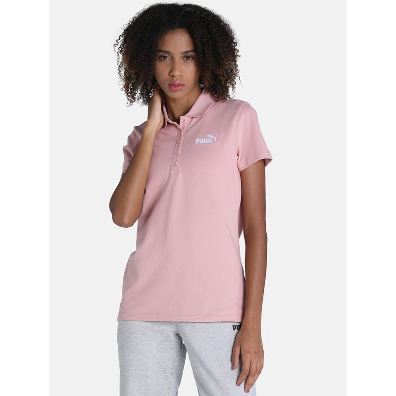 Puma Ess Womens Pink Polo T-Shirt (XS)