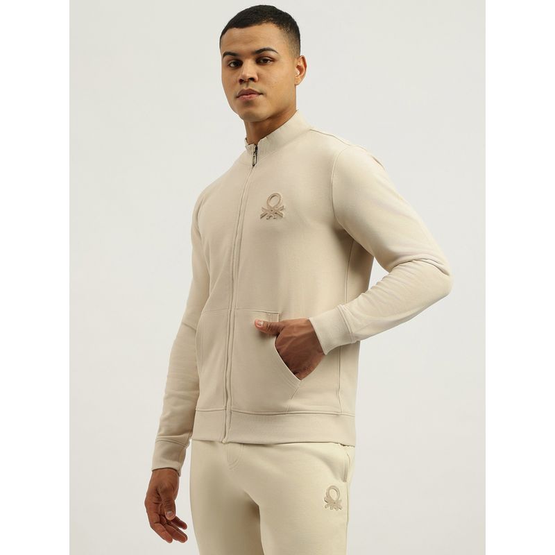 United Colors of Benetton Men Beige Solid Jacket (3XL)