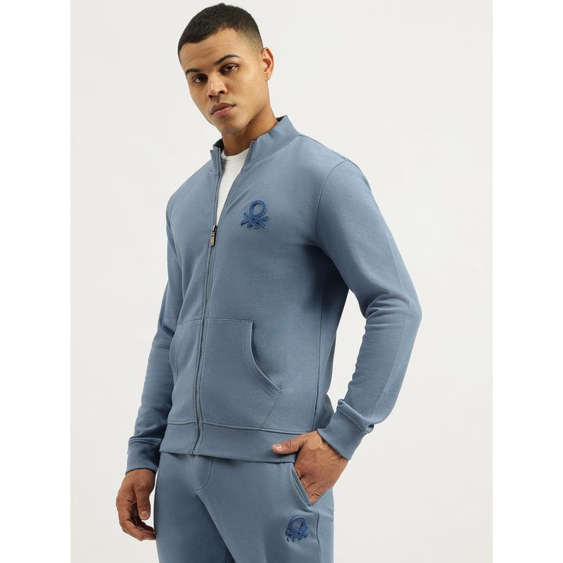 United Colors of Benetton Men Blue Solid Jacket (XL)