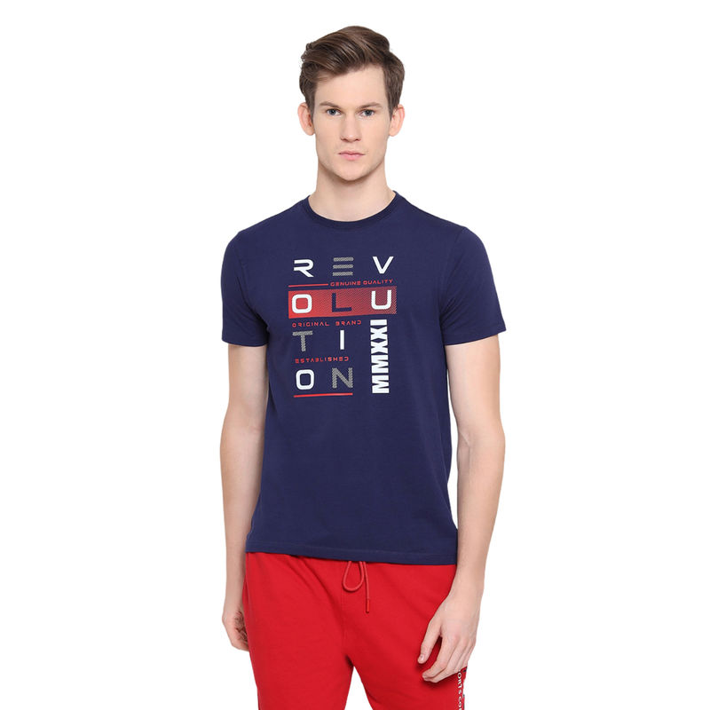 AM SWAN Mens Graphic Astral Aura T-Shirt In Navy Blue (S)