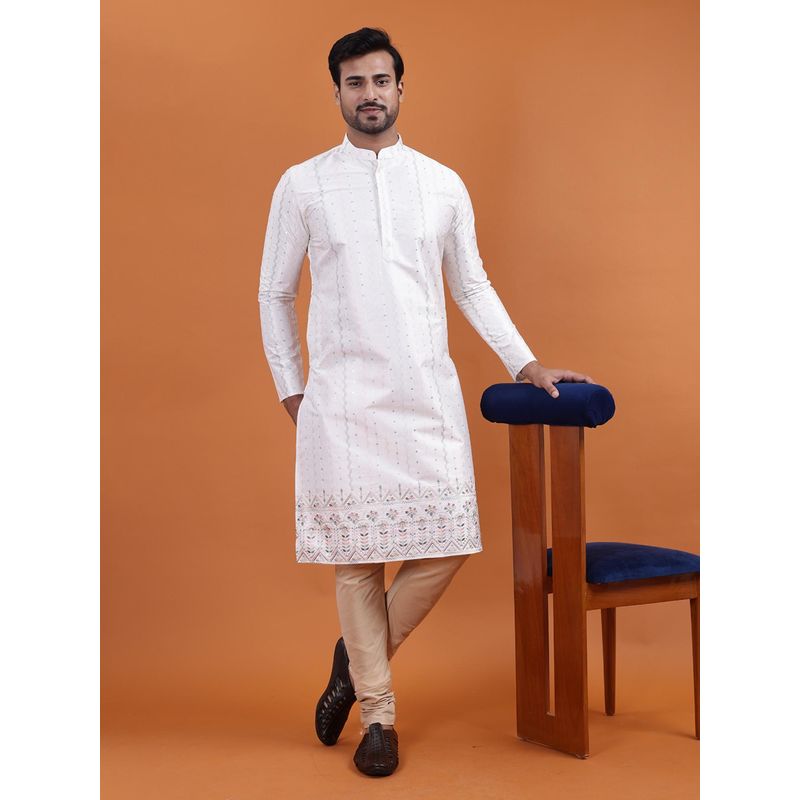TABARD White Cotton Kurta for Men (36)